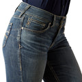 Ariat Women's Perfect Rise Byrdie Boot Cut Jeans in blue denim - Detail