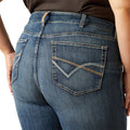 Ariat Women's Perfect Rise Byrdie Boot Cut Jeans in blue denim - Detail