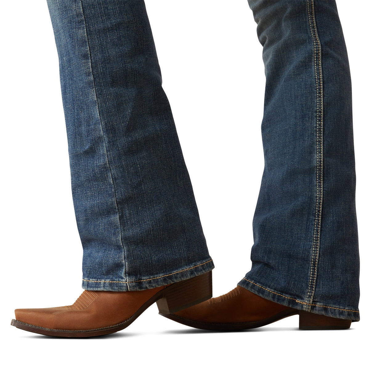 Ariat Women's Perfect Rise Byrdie Boot Cut Jeans in blue denim - Detail