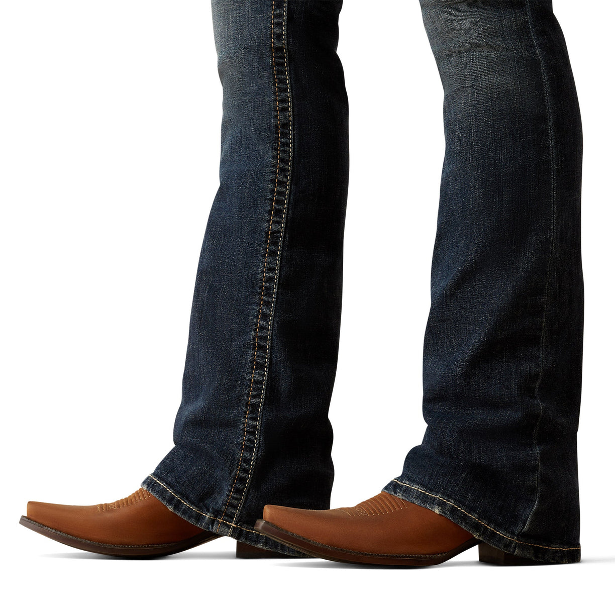 Ariat Women's Mid Rise Lilla Boot Cut Jeans in blue denim - Detail