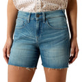 Ariat Women's Perfect Rise Maren 5" Shorts in blue denim - Front