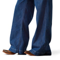 Ariat Women's Ultra High Rise Westie Yoke Wide Jeans in dark blue denim - Detail