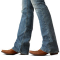Ariat Women's High Rise Cecilia Boot Cut Jeans in blue denim - Detail