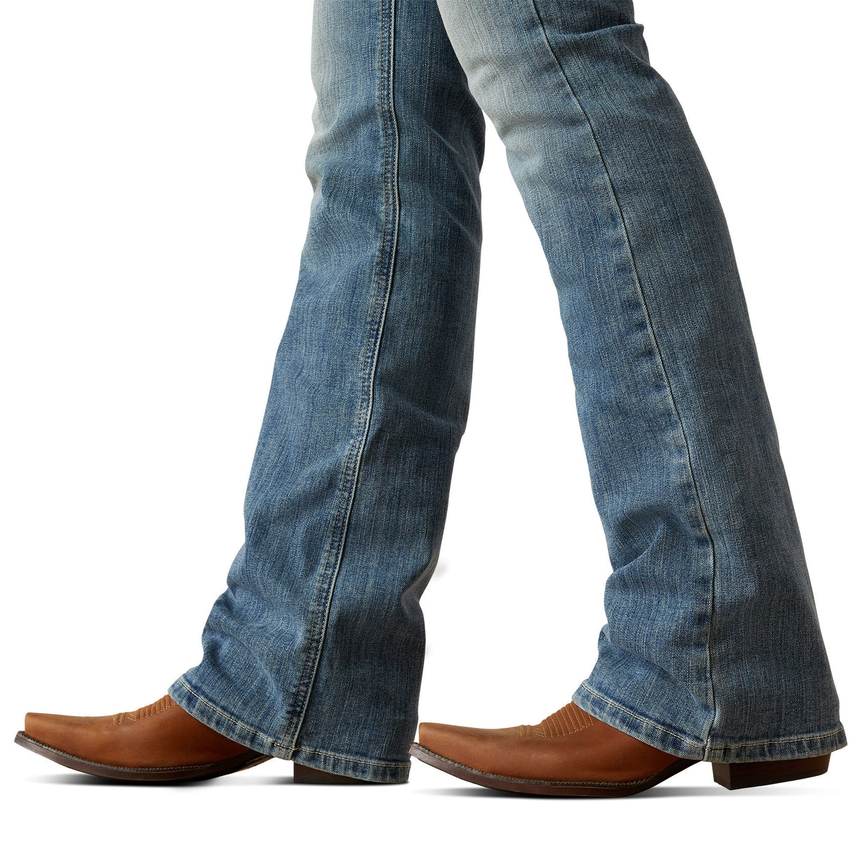 Ariat Women's High Rise Cecilia Boot Cut Jeans in blue denim - Detail