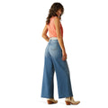 Ariat Women's Ultra High Rise Jazmine Wide Jeans in blue denim - Back