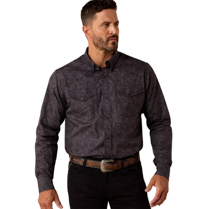 Wrinkle Free Allen Fitted Snap Shirt