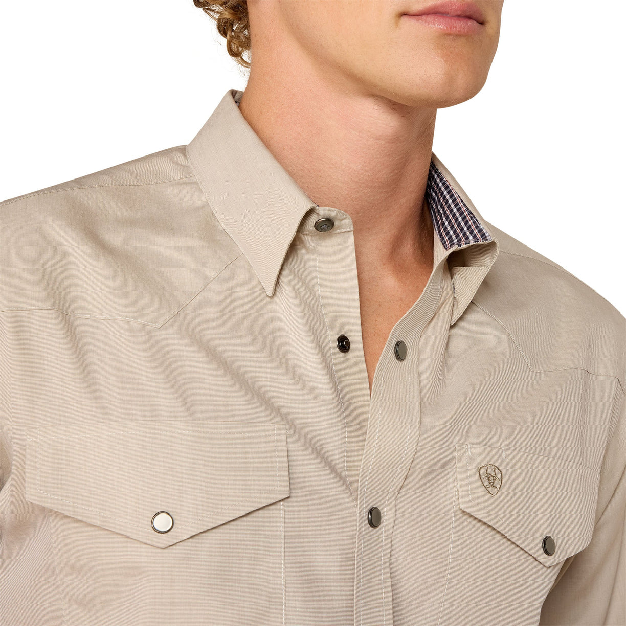 Wrinkle Free Pinpoint Oxford Fitted Snap Shirt