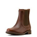 Brown leather english boot on a white background