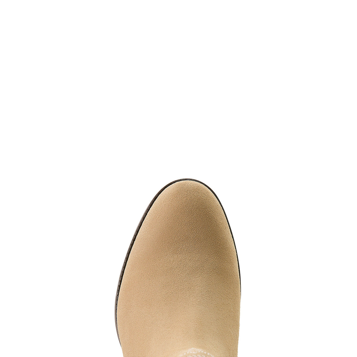 Close-up of a beige boot sole on a white background