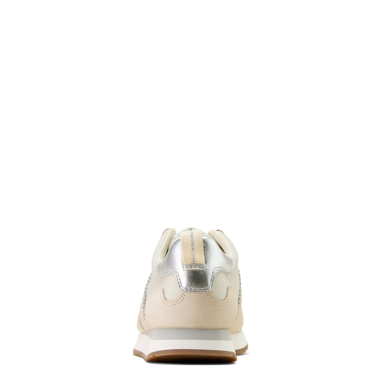 Beige and silver sneaker on a white background