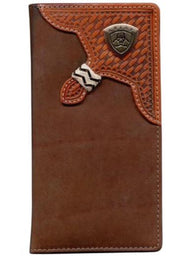 Ariat Rodeo Wallet - Basket Weave Overlay Dark Tan WLT1111A
