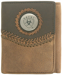 Ariat Tri-Fold Wallet - Two Toned Accents Tan WLT3101A