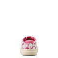 Pink and white patterned sneaker on a white background