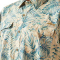 Beige shirt with blue leaf pattern and 'Ariat' branding