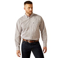 Man wearing a checkered shirt and jeans on a white background