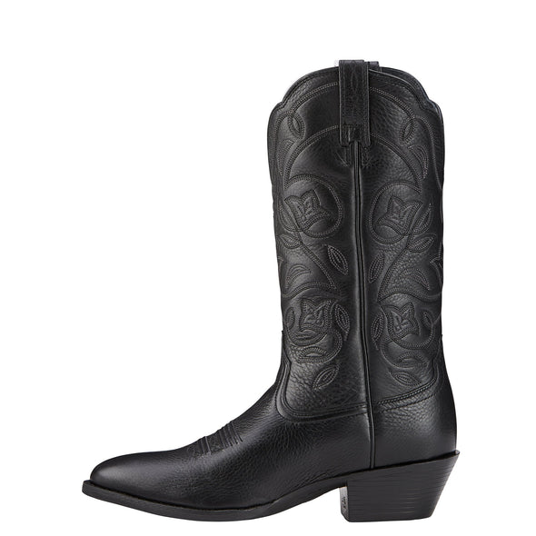 Ariat Women's Heritage Western R Toe Black Deertan 10001037 side