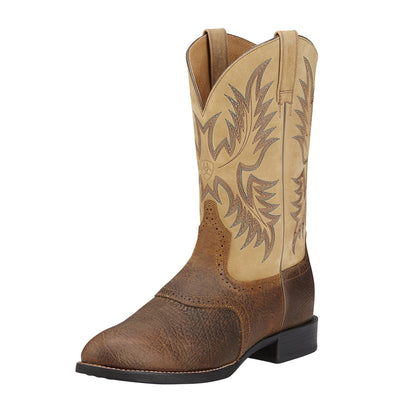 Ariat Men's Heritage Stockman Tumbled Brown Beige 10002247