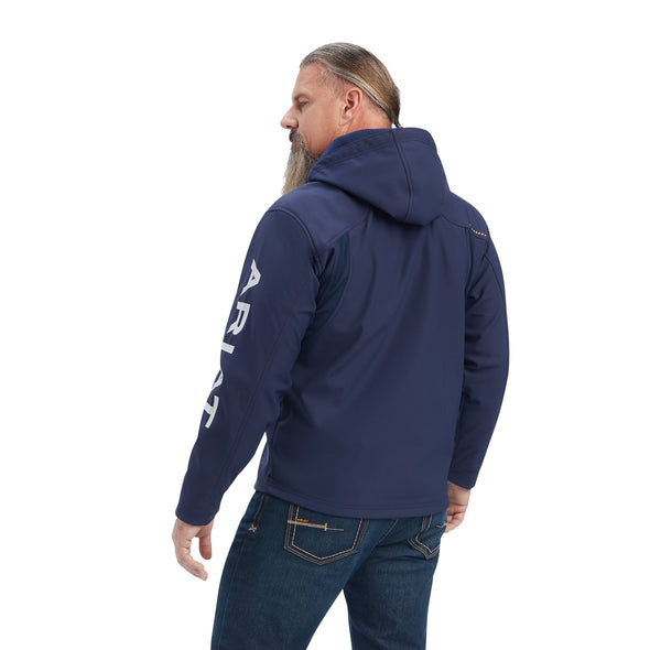 Rebar Stretch Canvas Softshell Hooded Logo Jacket