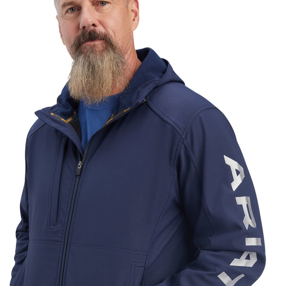 Rebar Stretch Canvas Softshell Hooded Logo Jacket