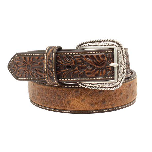 Men's Two-toned Ostrich Print Belt