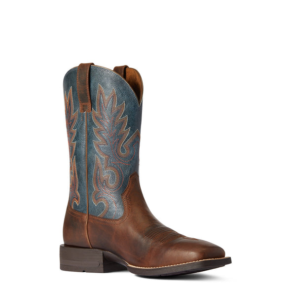 Ariat Men's Layton Weathered Chestnut / Rail Blue 10038448 medial