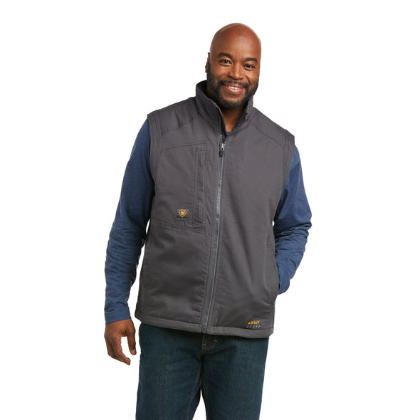 Men's Rebar Washed DuraCanvas Insulated Vest in Grey 10037385 Ariat