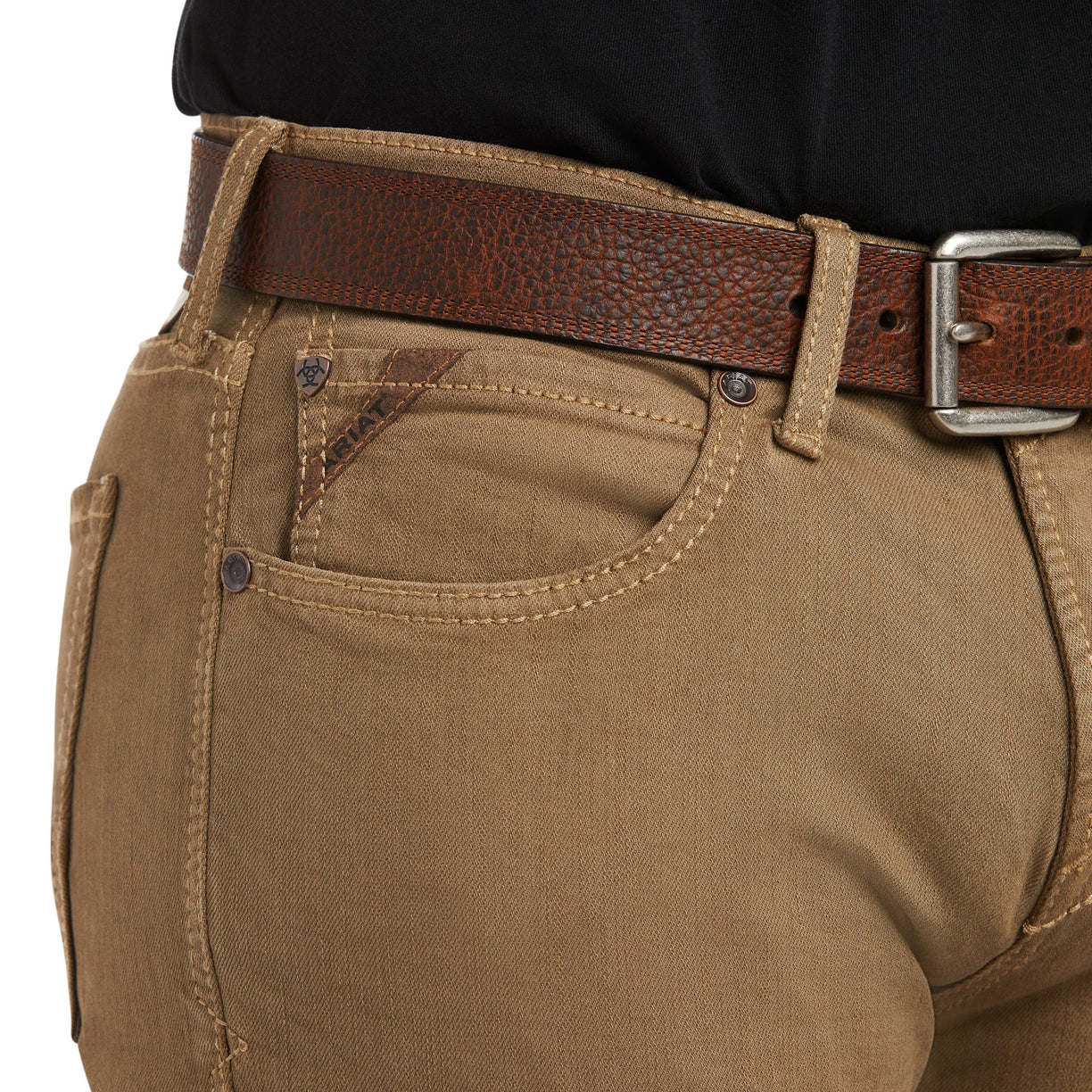 Men's M7 Rocker Stretch Grizzly Straight Jean Whiskey 10036875 Ariat detail