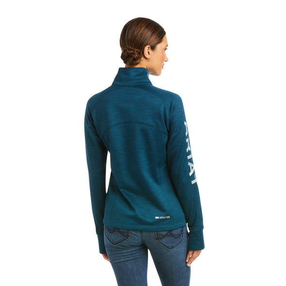 Women's Tek Team 1/2 Zip Sweatshirt Fleece in Eurasian Teal 10037627 Ariat back