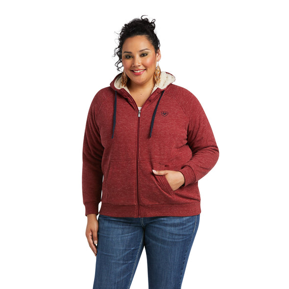 Women's Fleece Full Zip Sweatshirt in Rhubarb 10037930 Ariat plus
