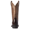 Women's Round Up Wide Square Toe Western Boots in Arizona Brown 10038420 Ariat heel
