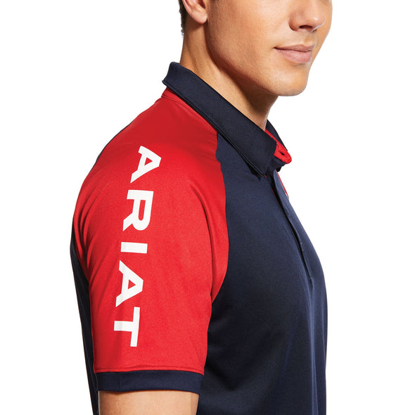 Men's Team 3.0 Polo Shirt in Navy Blue, 10030355 Ariat side