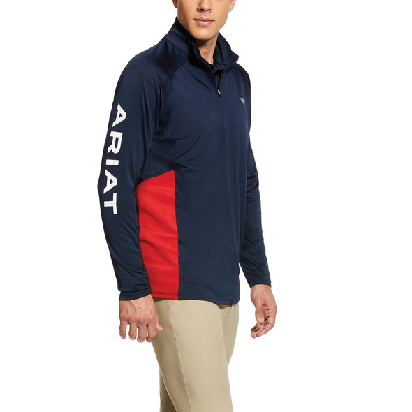 Men's Sunstopper Team 1/4 Zip Baselayer Top in Navy 10031008 Ariat