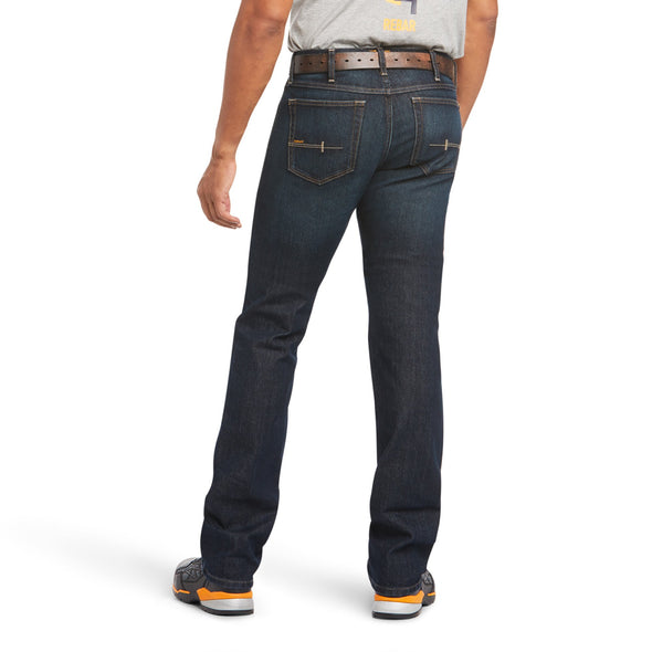 Men's Rebar M7 DuraStretch Basic Stackable Straight Leg Jeans in Blackstone 10034627 Ariat back