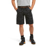 Men's Rebar DuraStretch Made Tough Cargo Shorts in Black Camo 10034682 Ariat