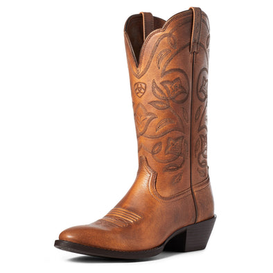 Women's Heritage R Toe Western Boots in Copper Brown, 10035999 Ariat