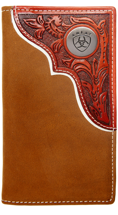 Ariat Rodeo Wallet - Tooled Overlay Dark Tan WLT1112A