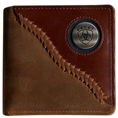 Ariat Bi-fold Wallet Two Toned Stitched Dark Brown WLT2113A