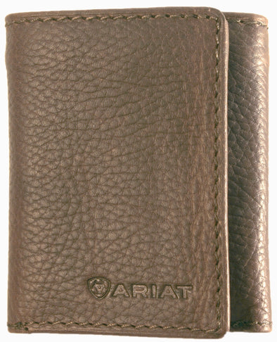 Ariat Tri-Fold Wallet - Logo Distressed Brown WLT 3105A