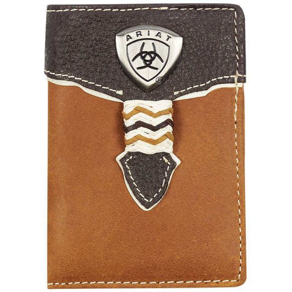 Ariat Tri-Fold Wallet - Overlay Brown WLT3109A